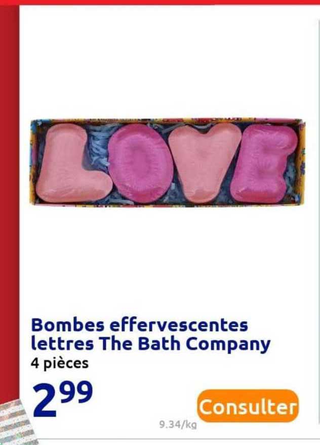 Bombes Effervescentes Lettres The Bath Company