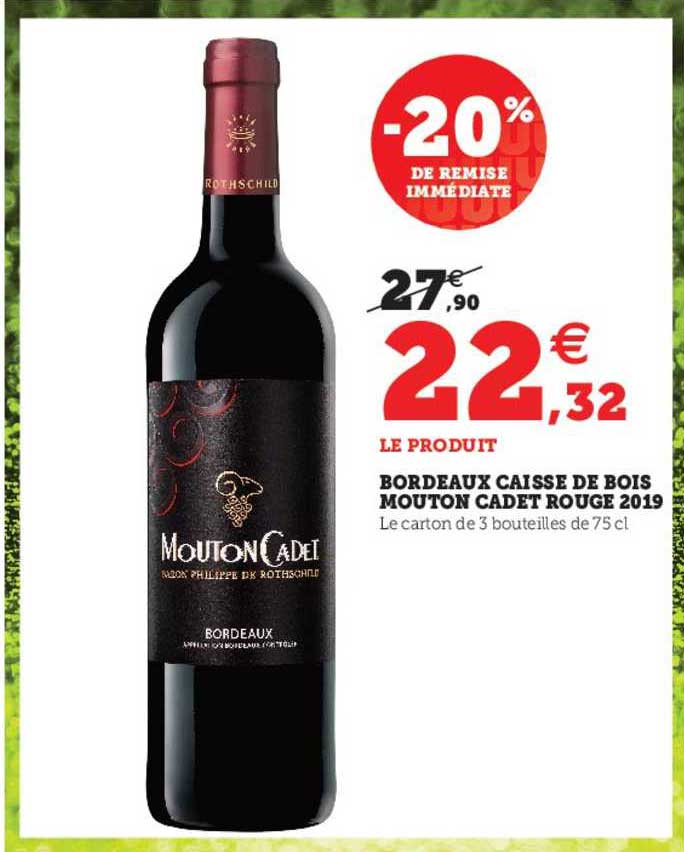 bordeaux caisse de bois mouton cadet rouge 2019
