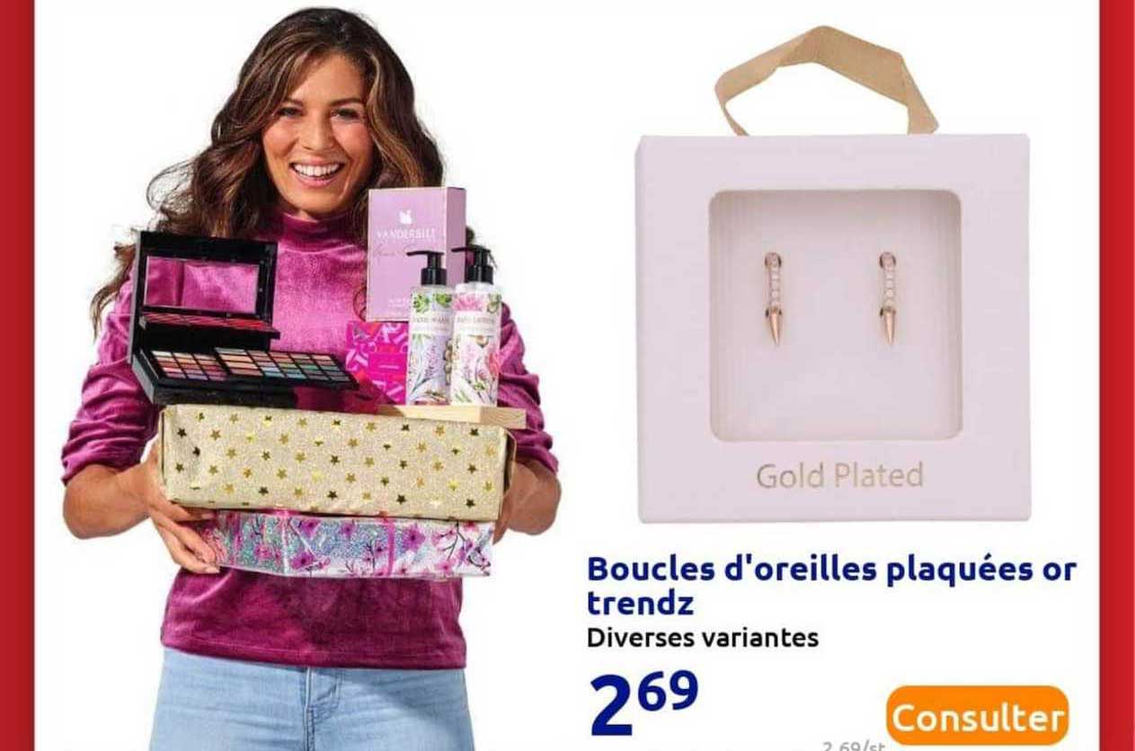 boucles d'oreilles plaquées or trendz