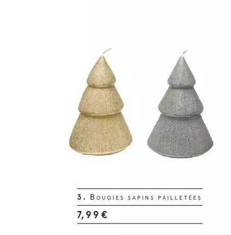 Bougies Sapins Pailletées