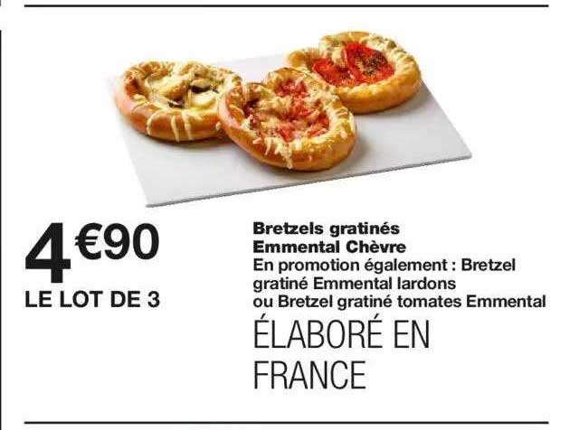 bretzels gratinés emmental chèvre