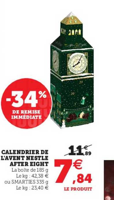 calendrier de l'avent nestlé after eight