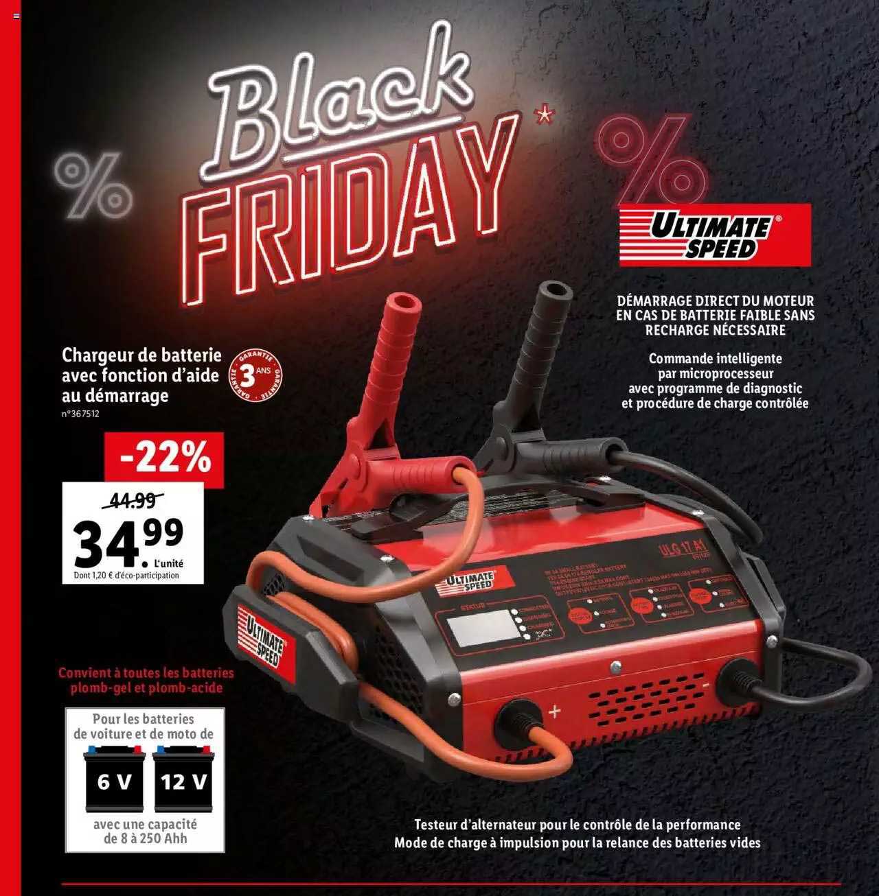 Chargeur De Batterie Avec Fonction D'aide Au Démarrage Ultimate Speed