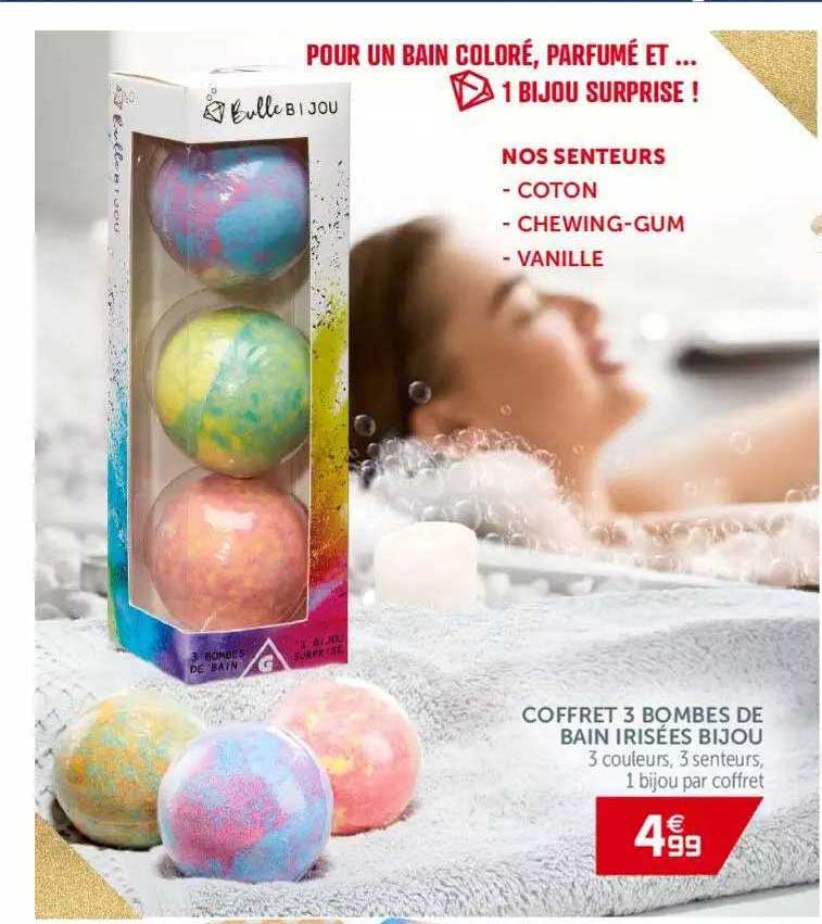 coffret 3 bombes de bain irisées bijou