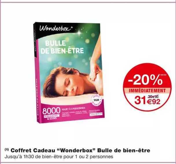 coffret cadeau "wonderbox" bull de bien-être