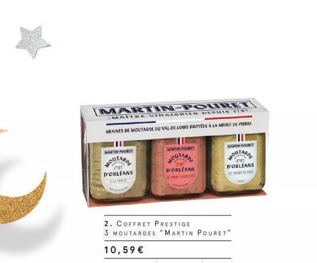 coffret prestige 3 moutardes "martin pouret"