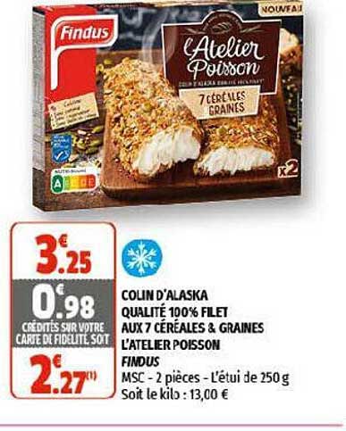 colin d'alaska qualité 100% filet aux 7 céréales & graines l'atelier poisson findus