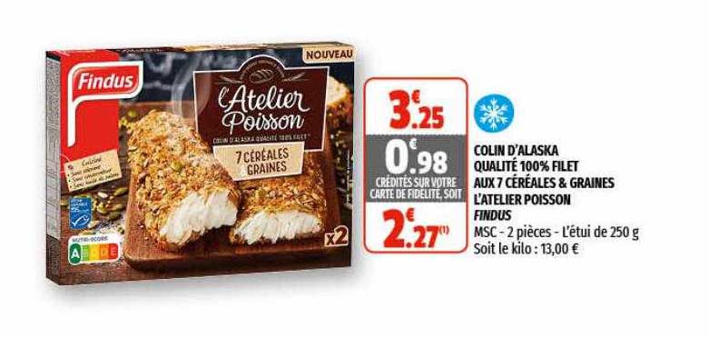 colin d'alaska qualité 100% filet aux 7 céréales & graines l'atelier poisson findus