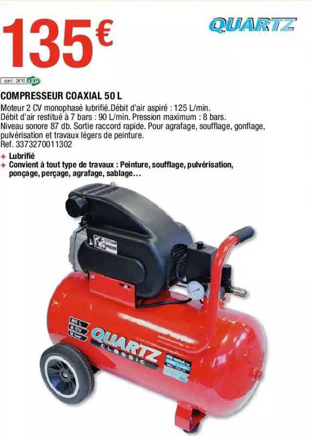 compresseur coaxial 50 l quartz