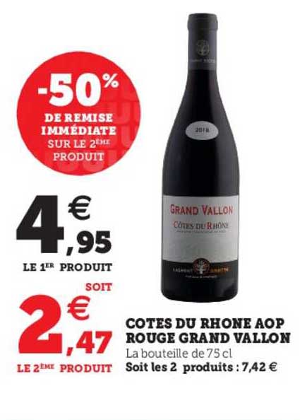 côtes du rhône aop rouge grand vallon