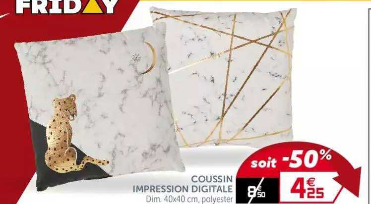 coussin impression digitale