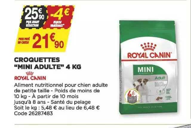 croquettes "mini adulte" 4 kg royal canin