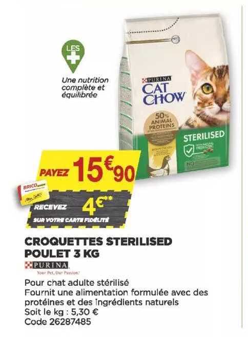 Croquettes Sterilised Poulet 3 Kg Purina