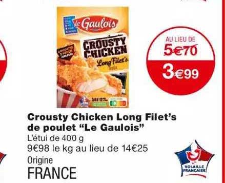 crousty chicken long filet's de poulet "le gaulois"