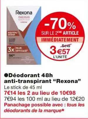 déodorant 48h anti-transpirant "rexona"