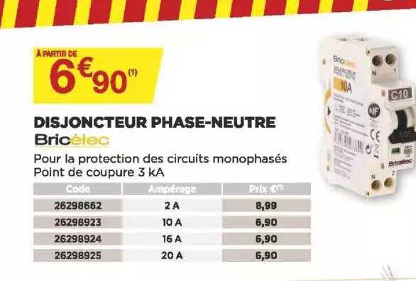 disjoncteur phase-neutre bricélec