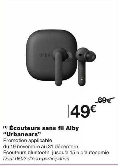 écouteurs sans fil alby "urbanears"