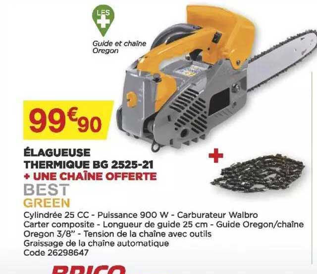 élagueuse thermique bg 2525-21 + une chaîne offerte best green