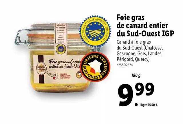 foie gras de canard entier du sud-ouest igp