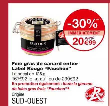 foie gras de canard entier label rouge "fauchon"
