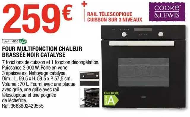 four multifonction chaleur brassée noir catalyse cooke & lewis