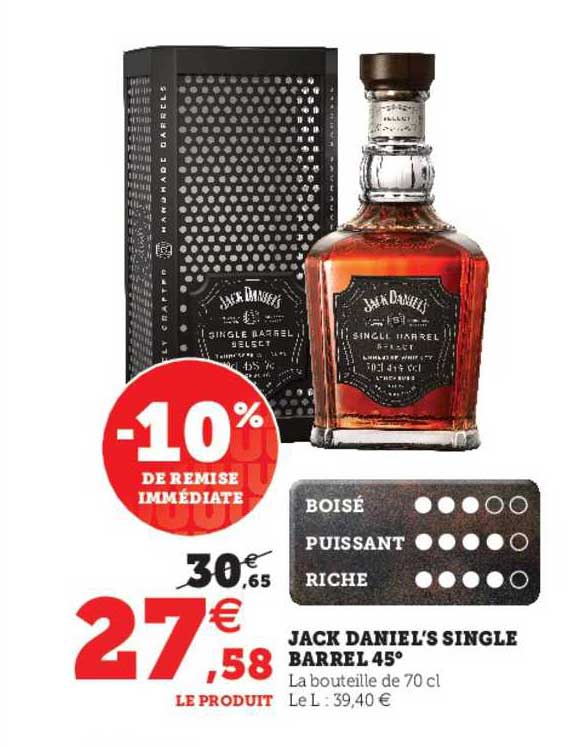 jack daniel's single barrel 45°