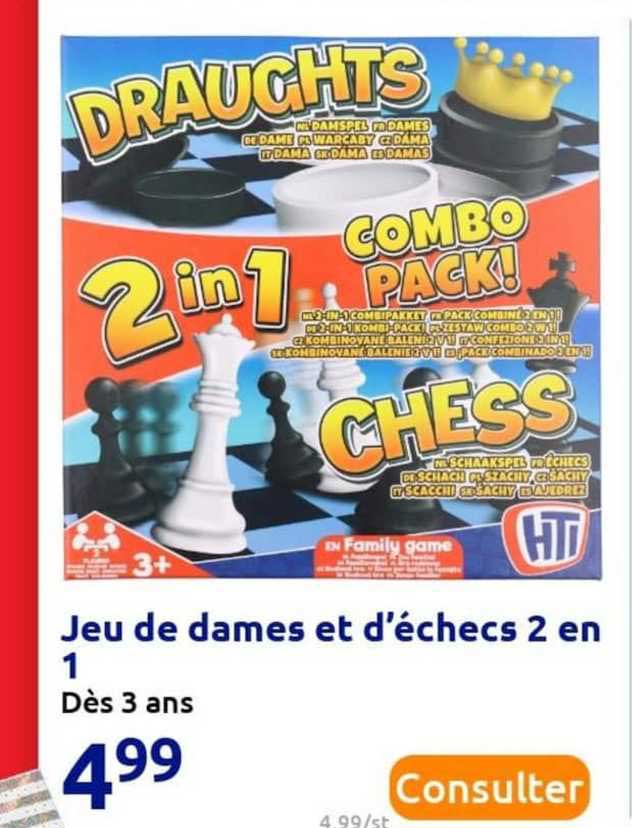 Jeu De Dames Et D'échecs 2 En 1