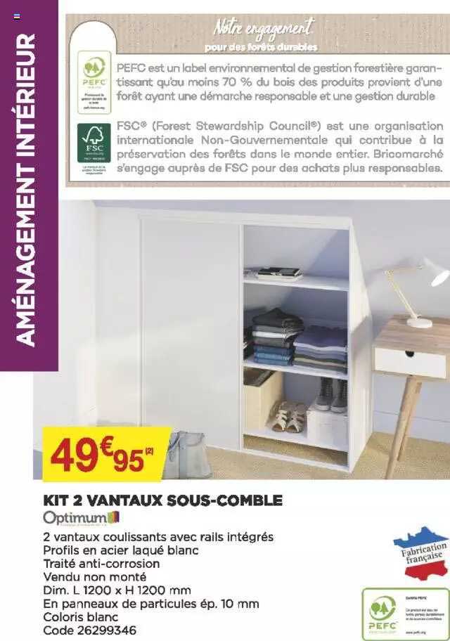kit 2 vantaux sous-comble optimum