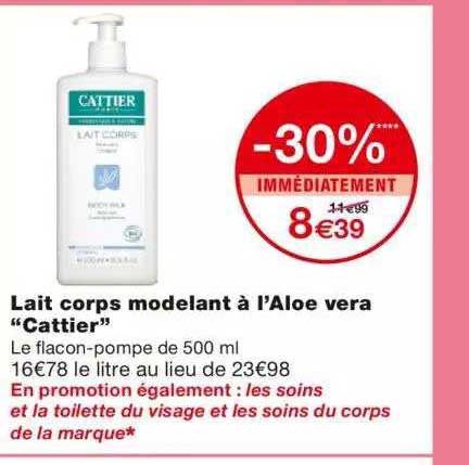 lait corps modelant à l'aloé vera "cattier"