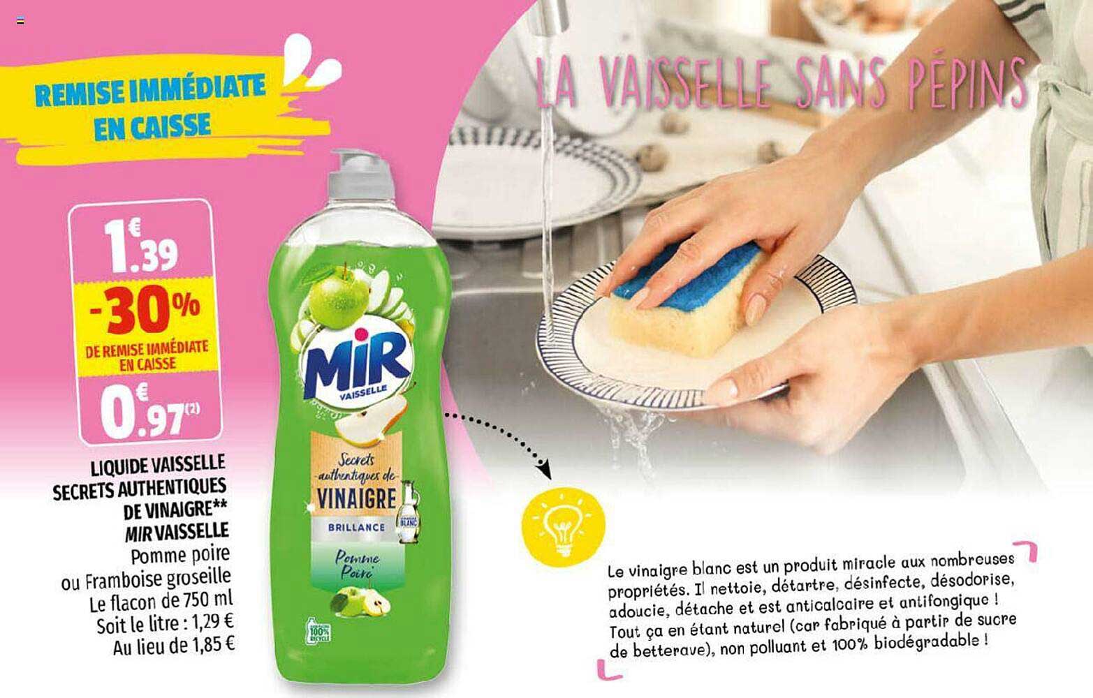 Liquide Vaisselle Secrets Authentiques De Vinaigre Mir Vaisselle