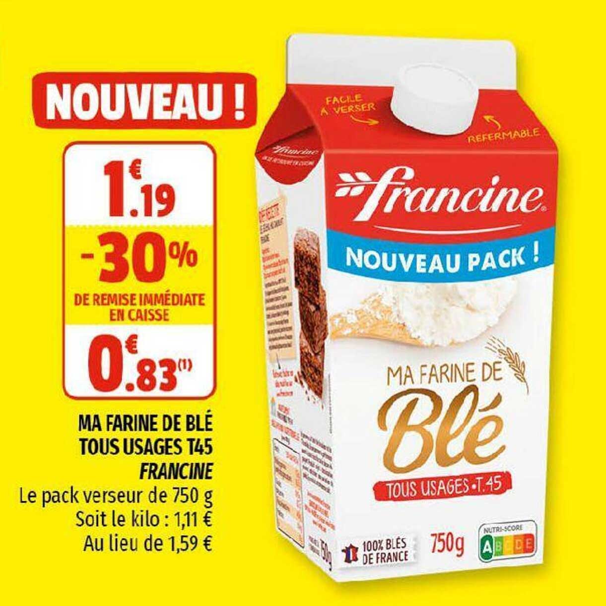 ma farine de blé tous usages t45 francine