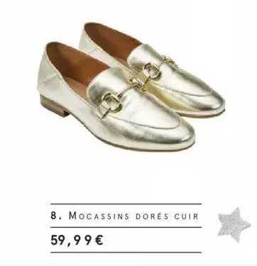 Mocassins Dorés Cuir