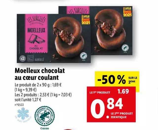 Moelleux Chocolat Au Cœur Coulant Les Surgelés