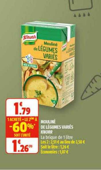 mouliné de légumes variés knorr