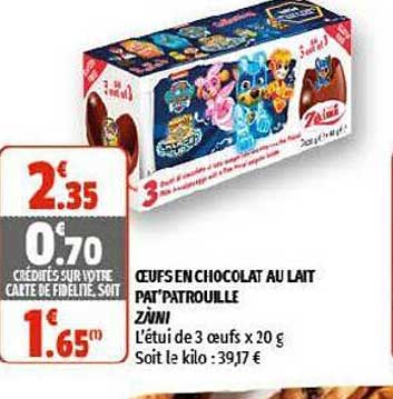oeufs en chocolat au lait pat'patrouille zàini