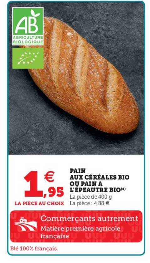 pain aux céréales bio ou pain à l'épeautre bio