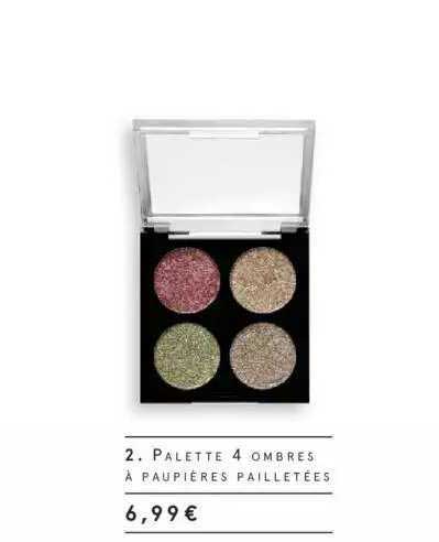 palette 4 ombres à paupières pailletées