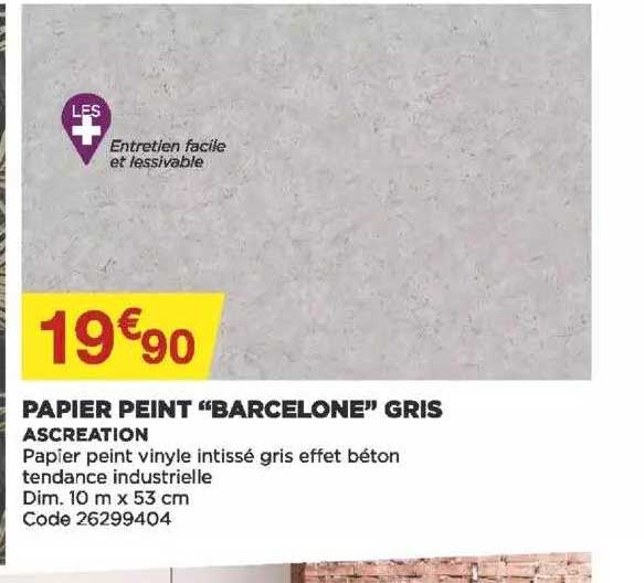papier peint "barcelone" gris