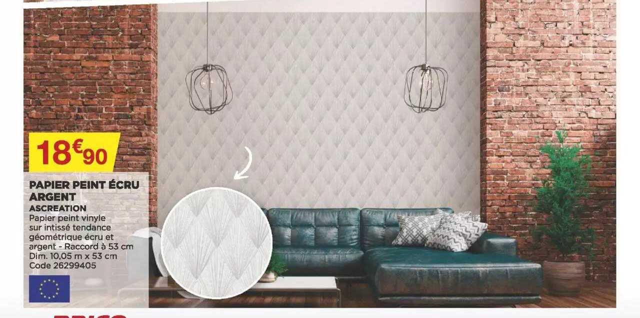 Papier Peint écru Argent