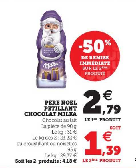 père noël pétillant chocolat milka