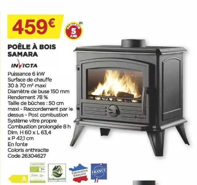 Poêle à Bois Samara Invicta