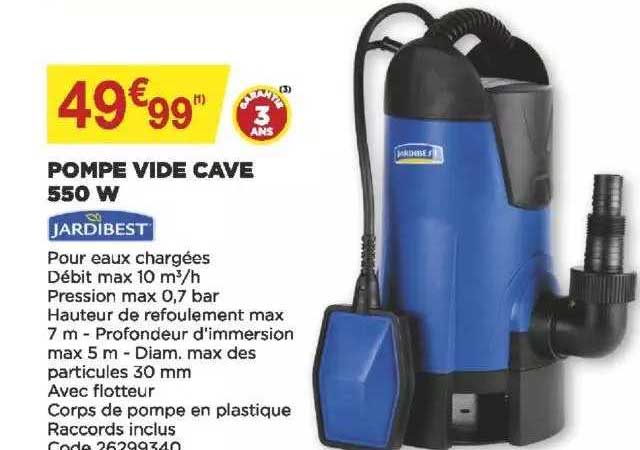 pompe vide cave 550 w jardibest
