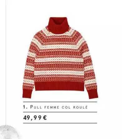 pull femme col roulé