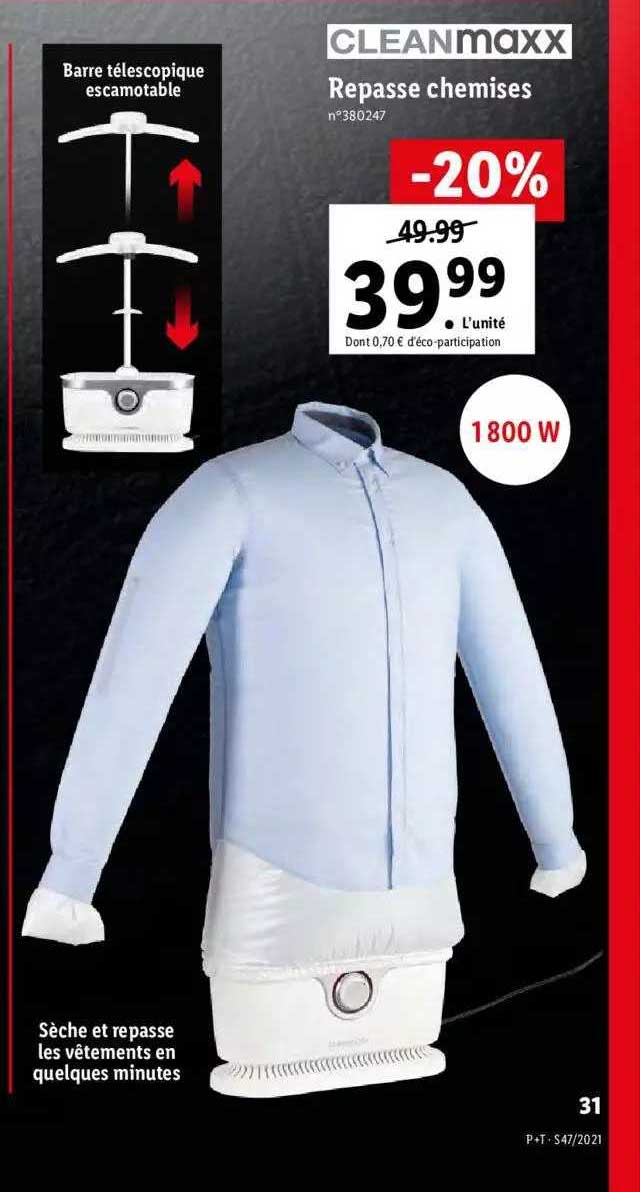 repasse chemises leanmaxx