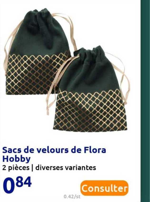 sacs de velours de flora hobby