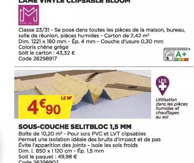 sous-couche selitbloc 1,5 mm
