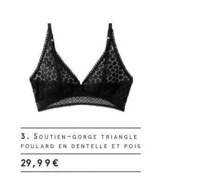 soutien-gorge triange foulard en dentelle et pois