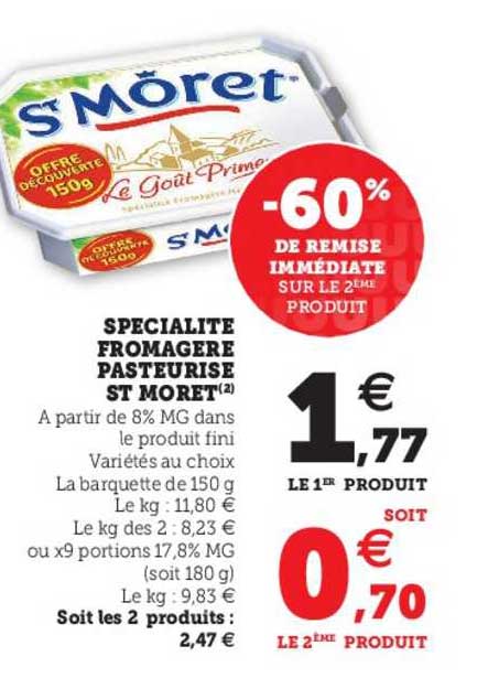 spécialité fromagère pasteurisé st môret