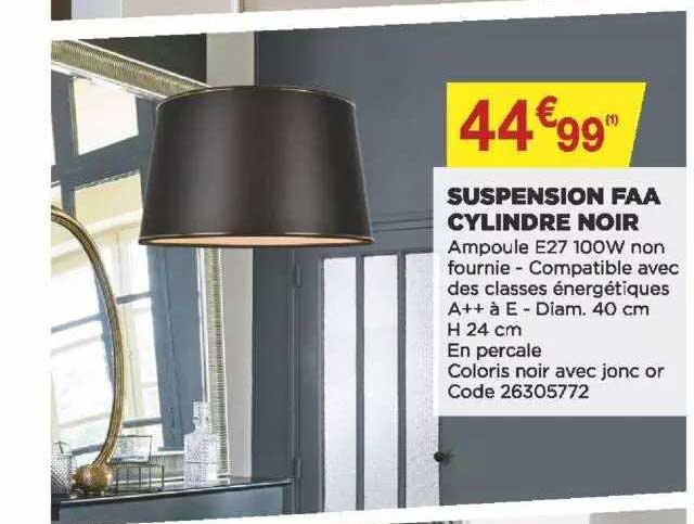 suspension faa cylindre noir