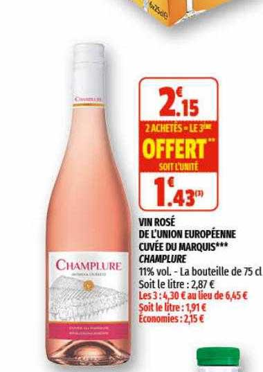 vin rosé de l'union européenne cuvée du marquis champlure